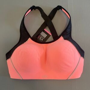 NWT VSX Victoria Secret Sports Bra Size 34 D Pink / Black